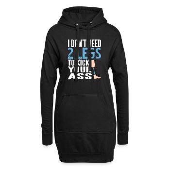 Don't Need 2 Legs To Kick Your Ass Prosthesis - Hoodie-Kleid - Schwarz - Vorne