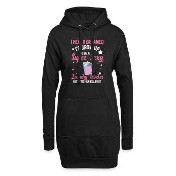 Travailleurs de lavage - Sweat-shirt à capuche long Femme - noir - Devant
