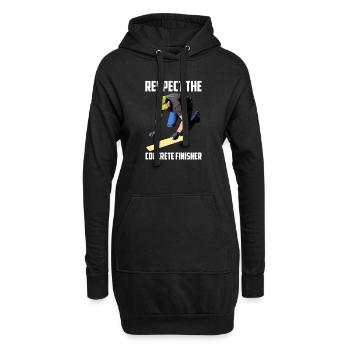 Respektieren Sie den Betonfertiger Bauarbeiter - Hoodie-Kleid - Schwarz - Vorne