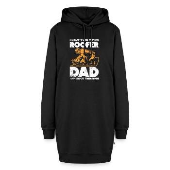 Dachdecker -Dachhäuser Reparaturen - Hoodie-Kleid - Schwarz - Vorne