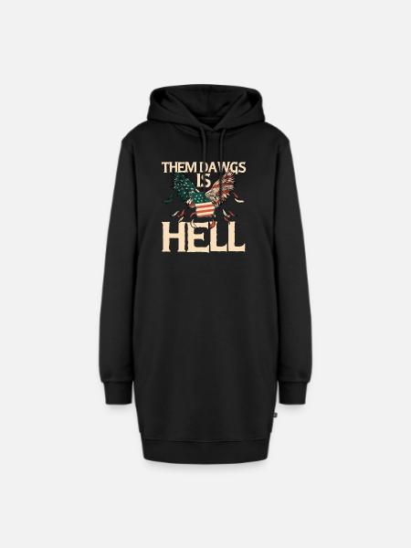 Them Dawgs Is Hell - das Design für alle Fans! - Hoodie-Kleid - Schwarz