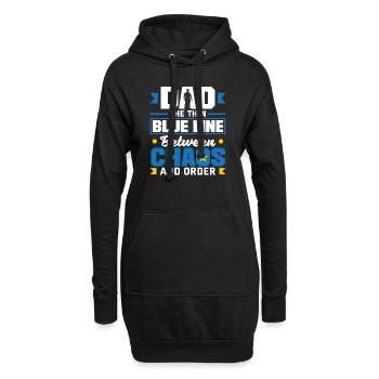 Papa le protecteur Fête des pères Design pour - Sweat-shirt à capuche long Femme - noir - Devant