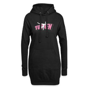 Turnen | Turnerin Gymnastik Turnen Mädchen Frauen - Hoodie-Kleid - Schwarz - Vorne