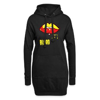 Piercing & Blut - Hoodie-Kleid - Schwarz - Vorne