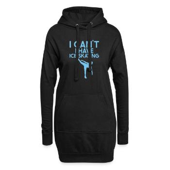 Eislaufen - Hoodie-Kleid - Schwarz - Vorne