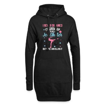 Eislaufen - Hoodie-Kleid - Schwarz - Vorne