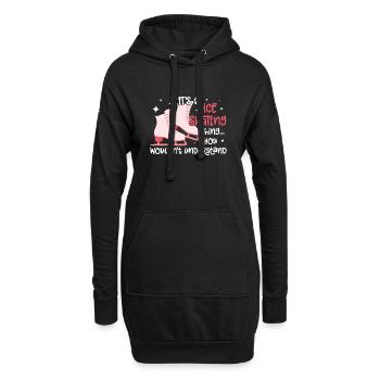 Eislaufen - Hoodie-Kleid - Schwarz - Vorne