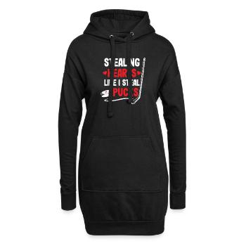 Hockey stehele herzen valentinstag hockeyspieler - Hoodie-Kleid - Schwarz - Vorne