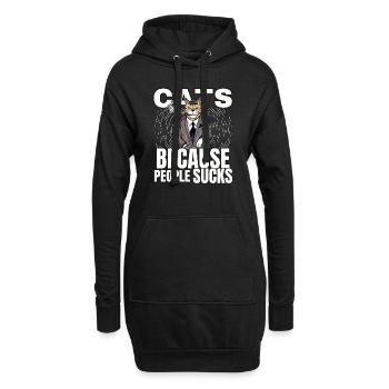 Katzen Katze Katzenshirt Katze Geschenkidee kitten - Hoodie-Kleid - Schwarz - Vorne