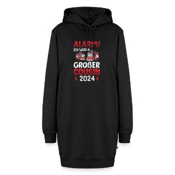 Alarme pour enfants Je vais être un grand cousin 2024 - Sweat-shirt à capuche long Femme - noir - Devant