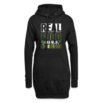 La vraie nourriture a de la boue végétarienne végétaliens en bonne santé - Sweat-shirt à capuche long Femme - noir - Devant