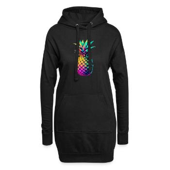 EDM Music Rave Festival Pineapple Techno - Hoodie Dress - black - Front