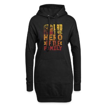 Dad The Hero Of The Family Father's Day - Hoodie-Kleid - Schwarz - Vorne