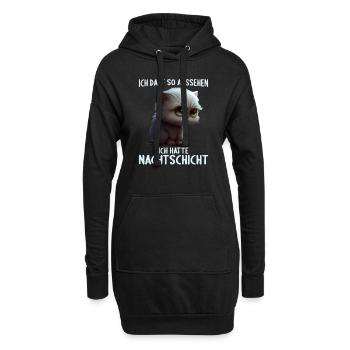 Nachtschicht Dienst Krankenschwester Pflegekraft - Hoodie-Kleid - Schwarz - Vorne