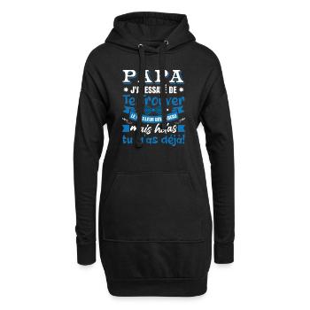 Papa Humour Fête De Père - Sweat-shirt à capuche long Femme - noir - Devant
