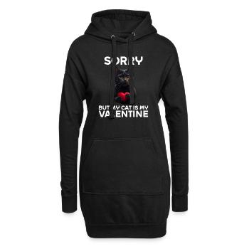 Désolé, mais mon chat est mon Valentin - Sweat-shirt à capuche long Femme - noir - Devant