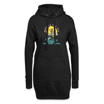 Surfer sur le Net pour de nouvelles idées Drôle de surfeur rétro - Sweat-shirt à capuche long Femme - noir - Devant