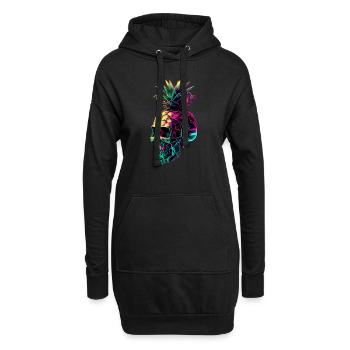 EDM Music Rave Festival Pineapple Techno - Hoodie Dress - black - Front