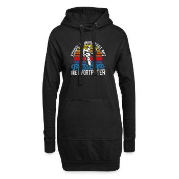 L’école est importante, mais les muscles sont plus importants - Sweat-shirt à capuche long Femme - noir - Devant