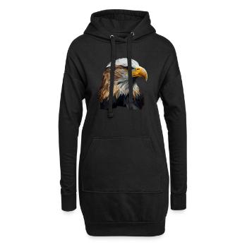 Conception polygonale cool avec un pygargue à tête blanche - Sweat-shirt à capuche long Femme - noir - Devant