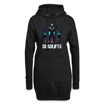 Deadlifts Gym Fitness Lustiges Training - Hoodie-Kleid - Schwarz - Vorne