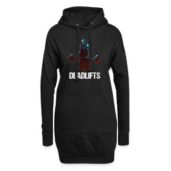 Deadlifts Gym Fitness Lustiges Training - Hoodie-Kleid - Schwarz - Vorne