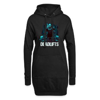 Deadlifts Gym Fitness Lustiges Training - Hoodie-Kleid - Schwarz - Vorne