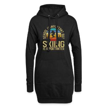 L’école est importante, mais le ski reste - Sweat-shirt à capuche long Femme - noir - Devant