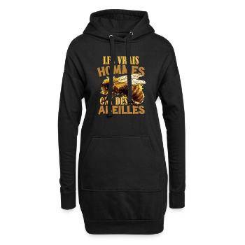Homme Abeilles Apiculteur - Sweat-shirt à capuche long Femme - noir - Devant