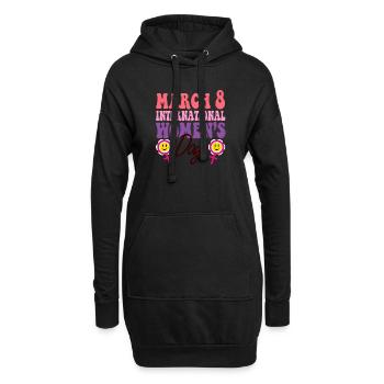 Mars est le mois de la Journée internationale de la femme - Sweat-shirt à capuche long Femme - noir - Devant