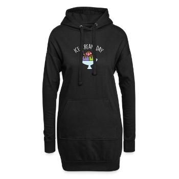 Eis Gelato Sommer Lustiges Eis - Hoodie-Kleid - Schwarz - Vorne
