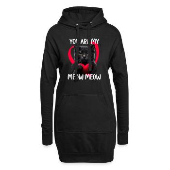 Tu es mon Meow Meow Cat - Sweat-shirt à capuche long Femme - noir - Devant