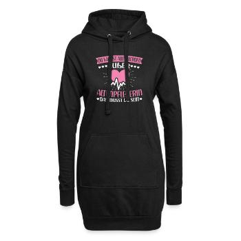 Du kannst alles werden außer Altenpflegerin - Hoodie-Kleid - Schwarz - Vorne