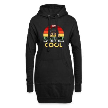 Mein Dackel Think I'm Cool - Hoodie-Kleid - Schwarz - Vorne