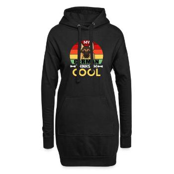 Mein Deutsch denkt, ich bin cool - Hoodie-Kleid - Schwarz - Vorne