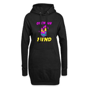 Öffne deinen Geist - Hoodie-Kleid - Schwarz - Vorne