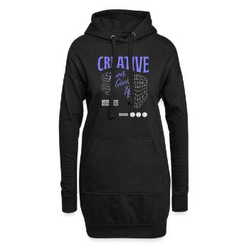 Creative Streetwear - Hoodie-Kleid - Schwarz - Vorne