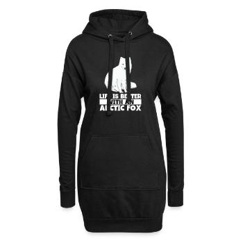 Amoureux du renard arctique - Sweat-shirt à capuche long Femme - noir - Devant