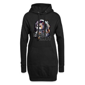 Meownaut Astronauten Katze für Katzenpapa - Hoodie-Kleid - Schwarz - Vorne