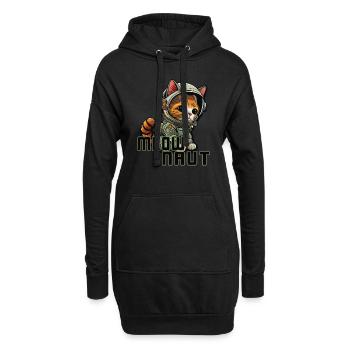 Meownaut Astronauten Katze für Katzenpapa - Hoodie-Kleid - Schwarz - Vorne