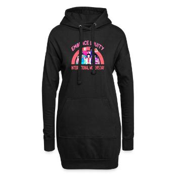 International Women's Day Embrace Equity - Hoodie Dress - black - Front