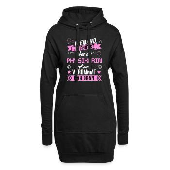Niemand ist perfekt als Physikerin nah dran funny - Hoodie-Kleid - Schwarz - Vorne