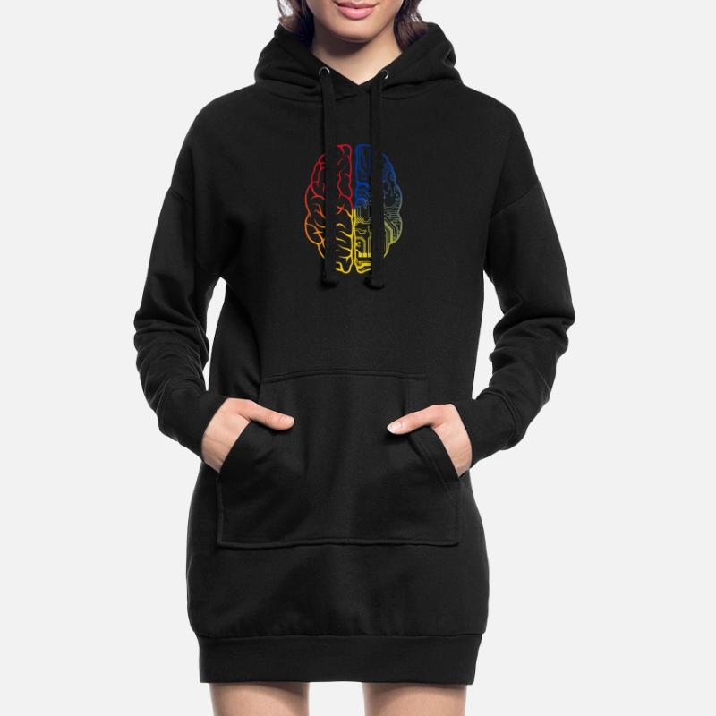 Programmeur Codeur - Développeur Programmation Cerveau Sweat-shirt à capuche long Femme