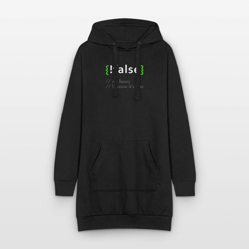 !False - Funny Coding Programmer Computer Program Hoodie Dress