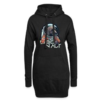 LabbiNaut Labrador Astronauten Hundepapa - Hoodie-Kleid - Schwarz - Vorne