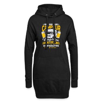 Je Suis Un Campeur Magicien - Sweat-shirt à capuche long Femme - noir - Devant