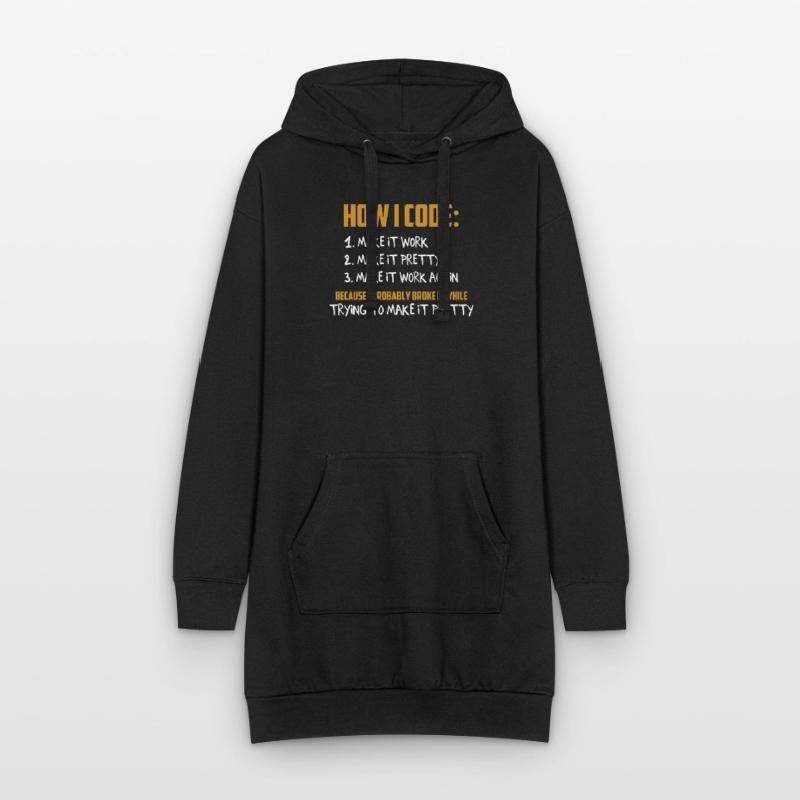 Programmeur Codeur Développeur Programmation Jeu de mots Sweat-shirt à capuche long Femme