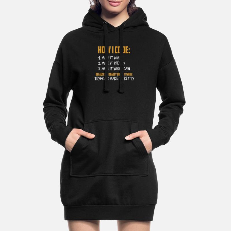 Programmeur Codeur Développeur Programmation Jeu de mots Sweat-shirt à capuche long Femme