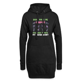 Hunde machen mich glücklich Mensch machen meinen Kopf verletzt Hundeliebe - Hoodie-Kleid - Schwarz - Vorne