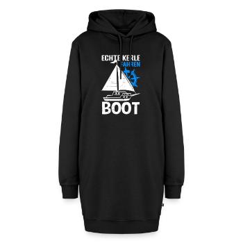 Echte Kerle fahren Boot - Bootsliebhaber Segeln Se - Hoodie-Kleid - Schwarz - Vorne